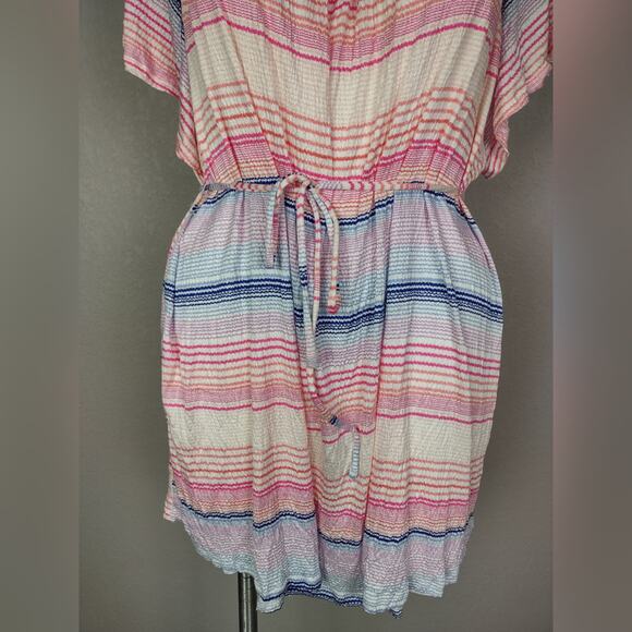 Motherhood Maternity Stripe Tunic Top Tie Waist Flutter Sleeve Size 3X - Picture 9 of 13